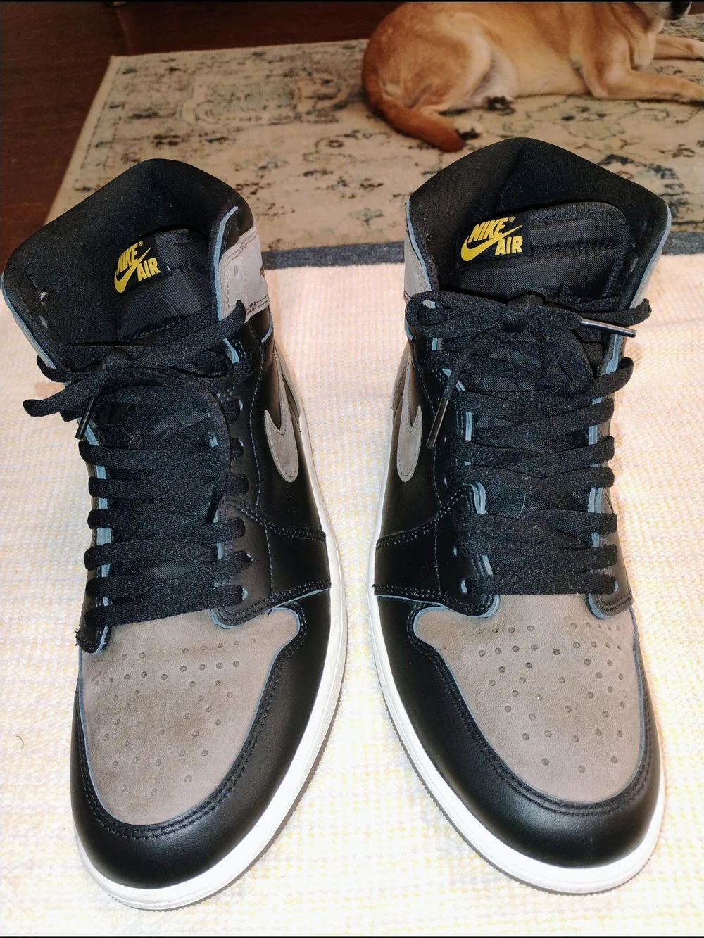 Nike Air Jordan 1 Retro High O.G. Palomino Sneakers - Black & Taupe Size 12 VGC
